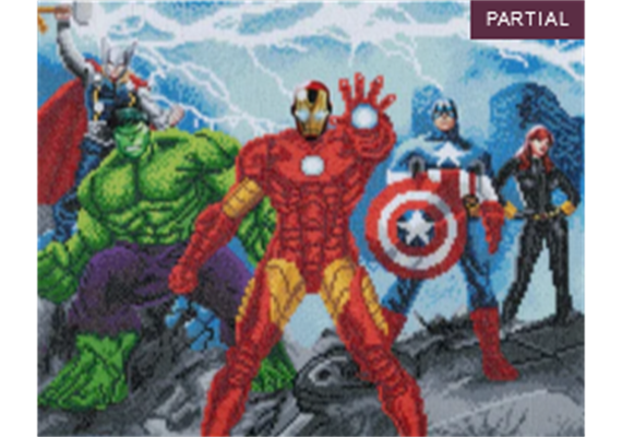 Crystal Art Kit "Avengers", 40 x 50 cm, mit Rahmen