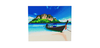 Crystal Art Kit "Beach Boat" 40 x 50 cm, mit Rahmen