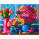 Crystal Art Kit "Beautiful Blooms" 40 x 50 cm, mit Rahmen