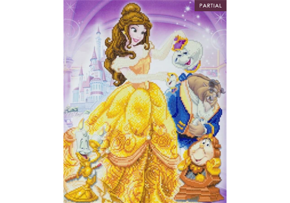 Crystal Art Kit "Beauty and the Beast Medley", 40 x 50 cm, mit Rahmen