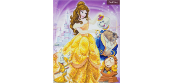 Crystal Art Kit "Beauty and the Beast Medley", 40 x 50 cm, mit Rahmen