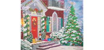 Crystal Art Kit Christmas House 40 x 50 cm, mit Rahmen