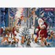 Crystal Art Kit "Christmas in the Forest" 90 x 65 cm mit Rahmen