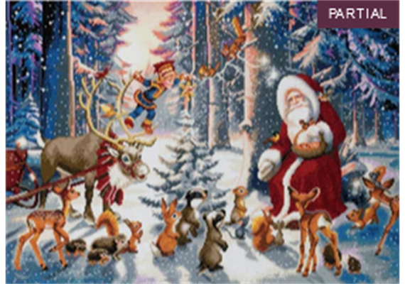 Crystal Art Kit "Christmas in the Forest" 90 x 65 cm mit Rahmen