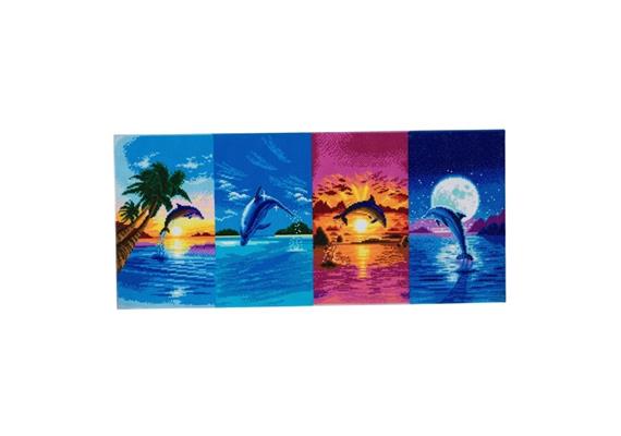 Crystal Art Kit "Day of the Dolphin" Kit, 40 x 90 cm