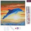 Crystal Art Kit Dolphin Sunrise 30 x 30 cm, mit Rahmen | Bild 4