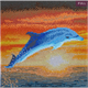 Crystal Art Kit Dolphin Sunrise 30 x 30 cm, mit Rahmen