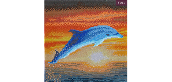 Crystal Art Kit Dolphin Sunrise 30 x 30 cm, mit Rahmen