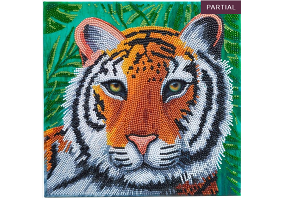 Crystal Art Kit Gentle Tiger 30 x 30 cm, mit Rahmen