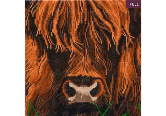 Crystal Art Kit "Highland Cow" 30 x 30 cm, mit Rahmen