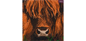 Crystal Art Kit "Highland Cow" 30 x 30 cm, mit Rahmen