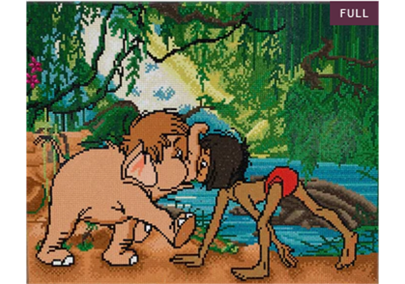 Crystal Art Kit "Jungle Book Friends", 40 x 50 cm, mit Rahmen