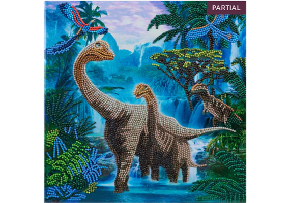 Crystal Art Kit "Jurassic Jungle" 30 x 30 cm, mit Rahmen