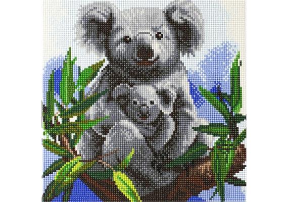 Crystal Art Kit "Koalas" 30 x 30 cm, mit Rahmen