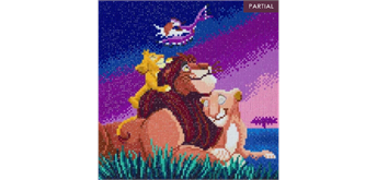 Crystal Art Kit "Lion King Family" 30 x 30 cm, mit Rahmen