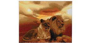 Crystal Art Kit "Lions of Savannah" 40 x 50 cm, mit Rahmen