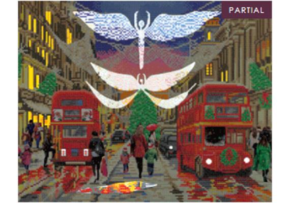 Crystal Art Kit "London Xmas Lights" LED - 40 x 50 cm, mit Rahmen