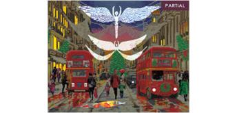 Crystal Art Kit "London Xmas Lights" LED - 40 x 50 cm, mit Rahmen