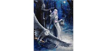 Crystal Art Kit "Midnight Messenger" 40 x 50 cm, mit Rahmen