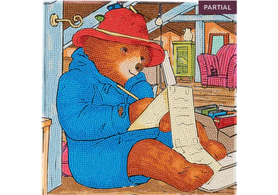 Crystal Art Kit "Paddington & A Letter" 30 x 30 cm, mit Rahmen