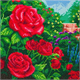 Crystal Art Kit "Perfect Red Rose" Thomas Kinkade, 30 x 30 cm, mit Rahmen