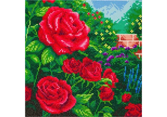 Crystal Art Kit "Perfect Red Rose" Thomas Kinkade, 30 x 30 cm, mit Rahmen