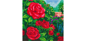 Crystal Art Kit "Perfect Red Rose" Thomas Kinkade, 30 x 30 cm, mit Rahmen