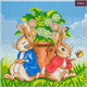 Crystal Art Kit "Peter and Flopsy Flower Pot" 30 x 30 cm, mit Rahmen