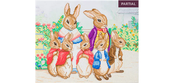 Crystal Art Kit "Peter Rabbit and Family", 40 x 50 cm, mit Rahmen