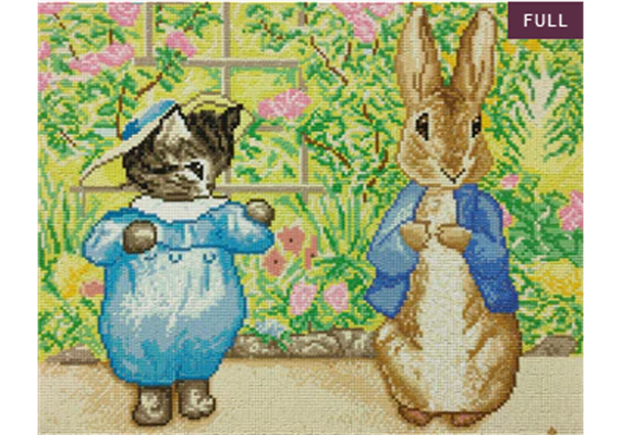 Crystal Art Kit "Peter Rabbit and Tom Kitten", 40 x 50 cm, mit Rahmen