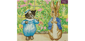 Crystal Art Kit "Peter Rabbit and Tom Kitten", 40 x 50 cm, mit Rahmen