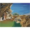 Crystal Art Kit Raging Lions 40 x 50 cm, mit Rahmen