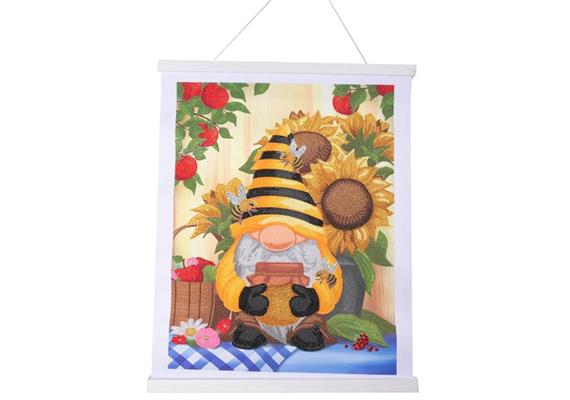 Crystal Art Kit Scroll Honey Bee Gnome 35 x 45 cm