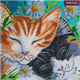 Crystal Art Kit Sleepy Cats 30 x 30 cm, mit Rahmen