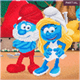 Crystal Art Kit "Smurfette und Papa Smurf" 30 x 30 cm, mit Rahmen