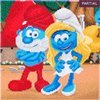 Crystal Art Kit "Smurfette und Papa Smurf" 30 x 30 cm, mit Rahmen