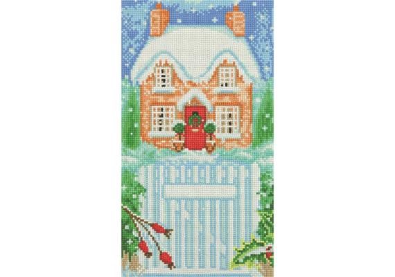 Crystal Art Kit "Snowy House 2" 40 x 22 cm