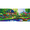 Crystal Art Kit "Stoney Creek Cottage" Thomas Kinkade, 40 x 90 cm, mit Rahmen