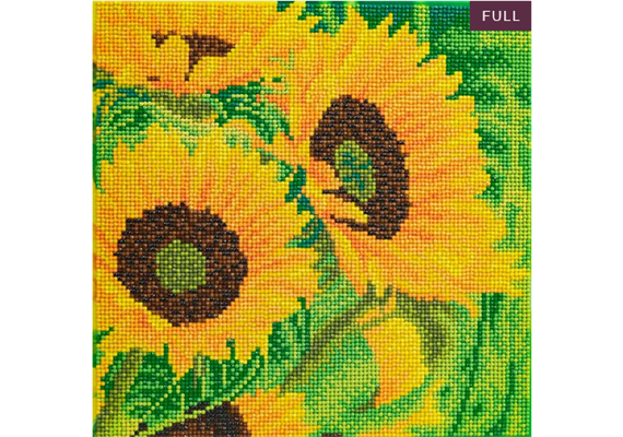 Crystal Art Kit Sunflower Joy 30 x 30 cm, mit Rahmen