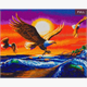 Crystal Art Kit "Sunset Eagles" 40 x 50 cm, mit Rahmen