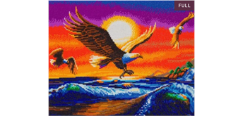 Crystal Art Kit "Sunset Eagles" 40 x 50 cm, mit Rahmen