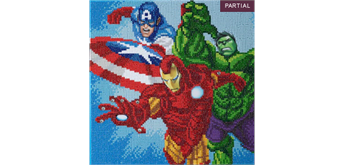 Crystal Art Kit "Superheros" 30 x 30 cm, mit Rahmen