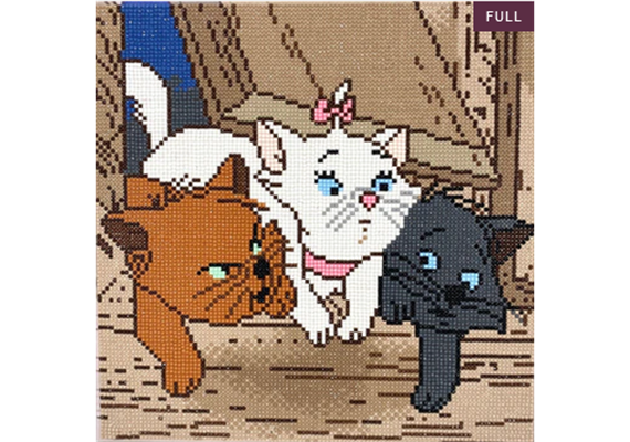 Crystal Art Kit "The Aristocats Kittens" 30 x 30 cm, mit Rahmen