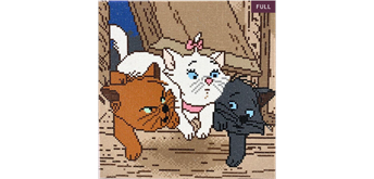 Crystal Art Kit "The Aristocats Kittens" 30 x 30 cm, mit Rahmen