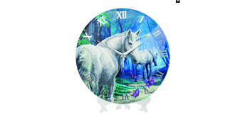 Crystal Art Kit "Unicorn" Clock/Uhr, 30 cm