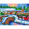 Crystal Art Kit "Winter Village" 40 x 50 cm, mit Rahmen