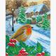 Crystal Art Kit "Wintery Robin" 40 x 50 cm