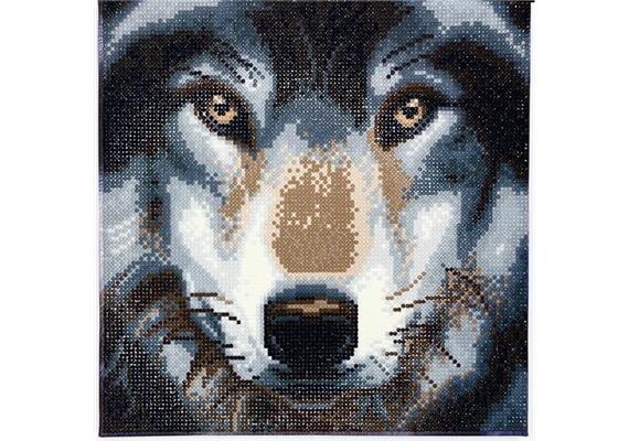 Crystal Art Kit "Wolf" 30 x 30 cm, mit Rahmen