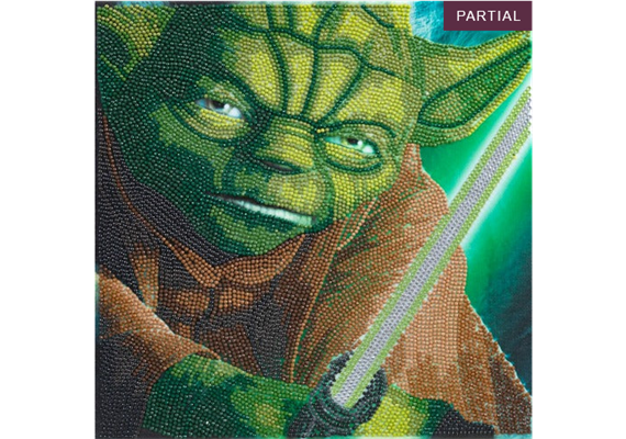 Crystal Art Kit Yoda 30 x 30 cm, mit Rahmen