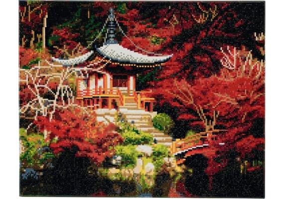Crystal Art Leinwand Japanischer Tempel 40 x 50 cm